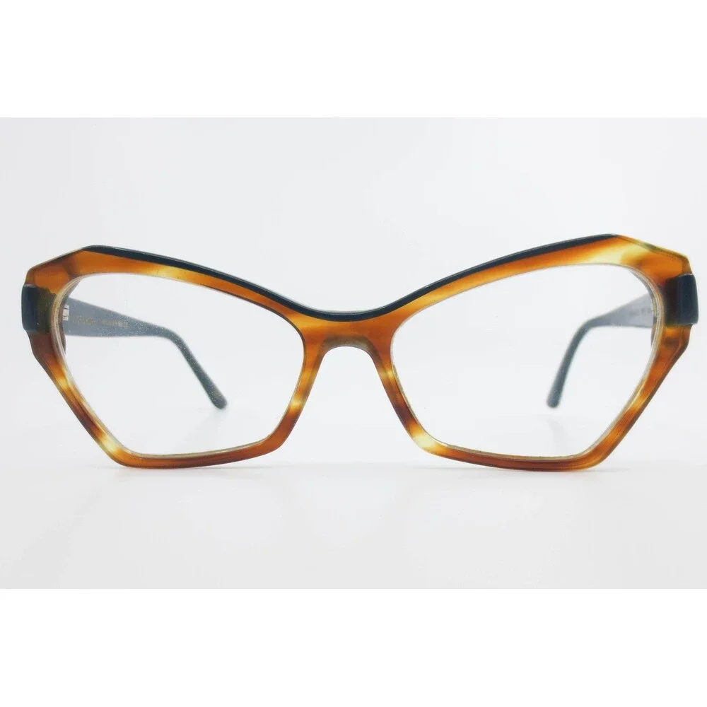 Vint & York Primavista VYYLT Cat Eye Eyeglasses Amber Tortoise Navy Blue